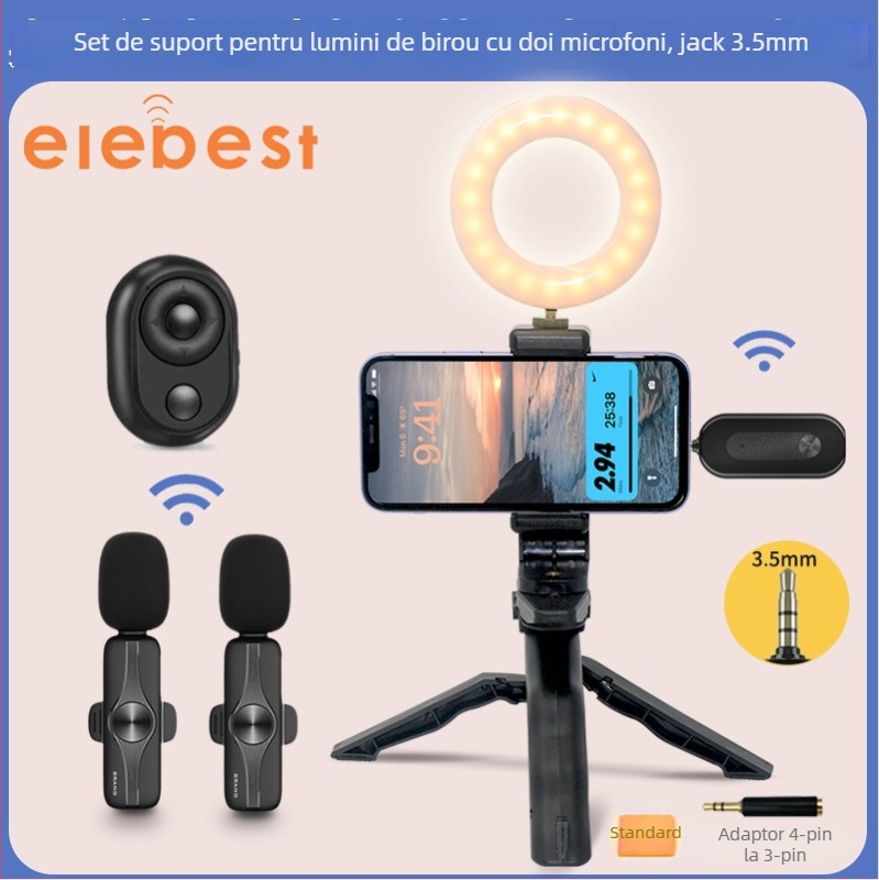 Microfon lavalier pentru streaming live pe telefoane și PC-uri, model M3X, jack de 3,5 mm, bandă de frecvență 20 Hz–20 kHz, SNR ≥75 dB