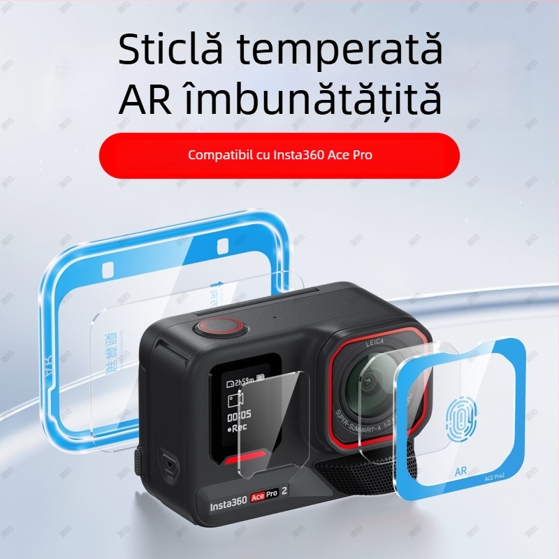 Protector de ecran și lentile Insta360 AcePro2 — sticlă temperată, AR anti-reflexie