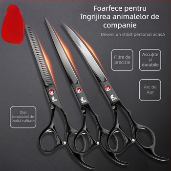 Foarfece de îngrijire a animalelor – pentru câini, set pentru întreținerea blănii cu lame drepte și curbate, cutie cu 234 bucăți, cod F97TSJ7M986JJ5