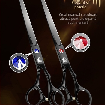 Foarfece de îngrijire a animalelor – pentru câini, set pentru întreținerea blănii cu lame drepte și curbate, cutie cu 234 bucăți, cod F97TSJ7M986JJ5