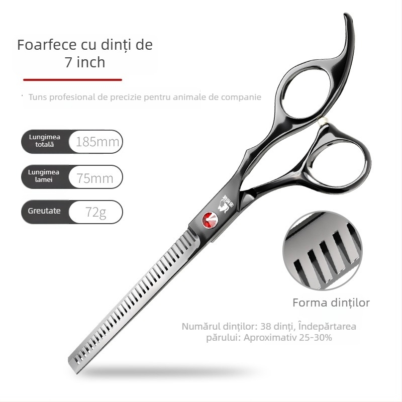 Foarfece de îngrijire a animalelor – pentru câini, set pentru întreținerea blănii cu lame drepte și curbate, cutie cu 234 bucăți, cod F97TSJ7M986JJ5