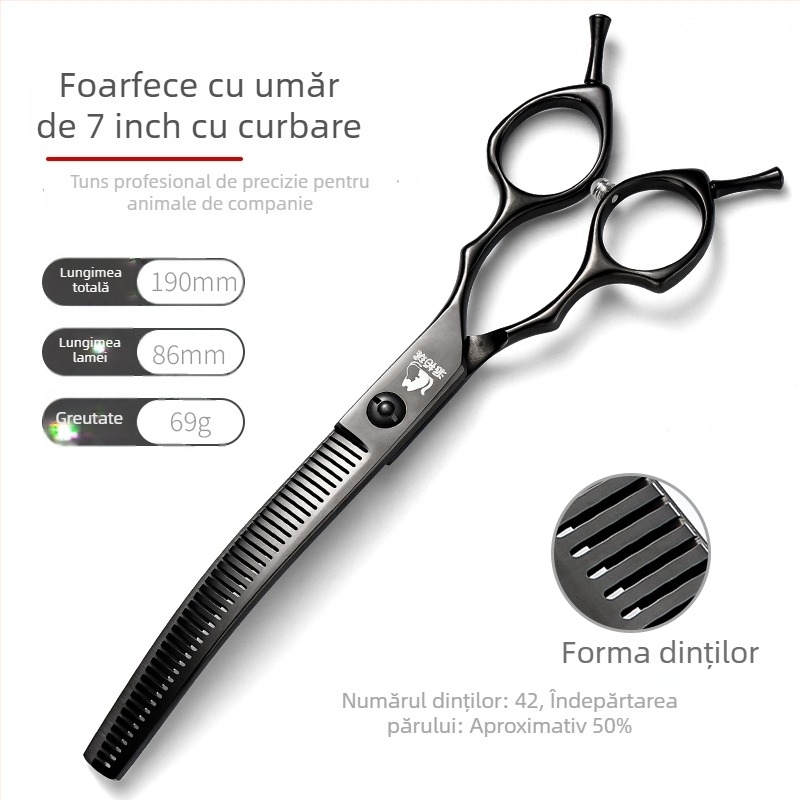 Foarfece de îngrijire a animalelor – pentru câini, set pentru întreținerea blănii cu lame drepte și curbate, cutie cu 234 bucăți, cod F97TSJ7M986JJ5