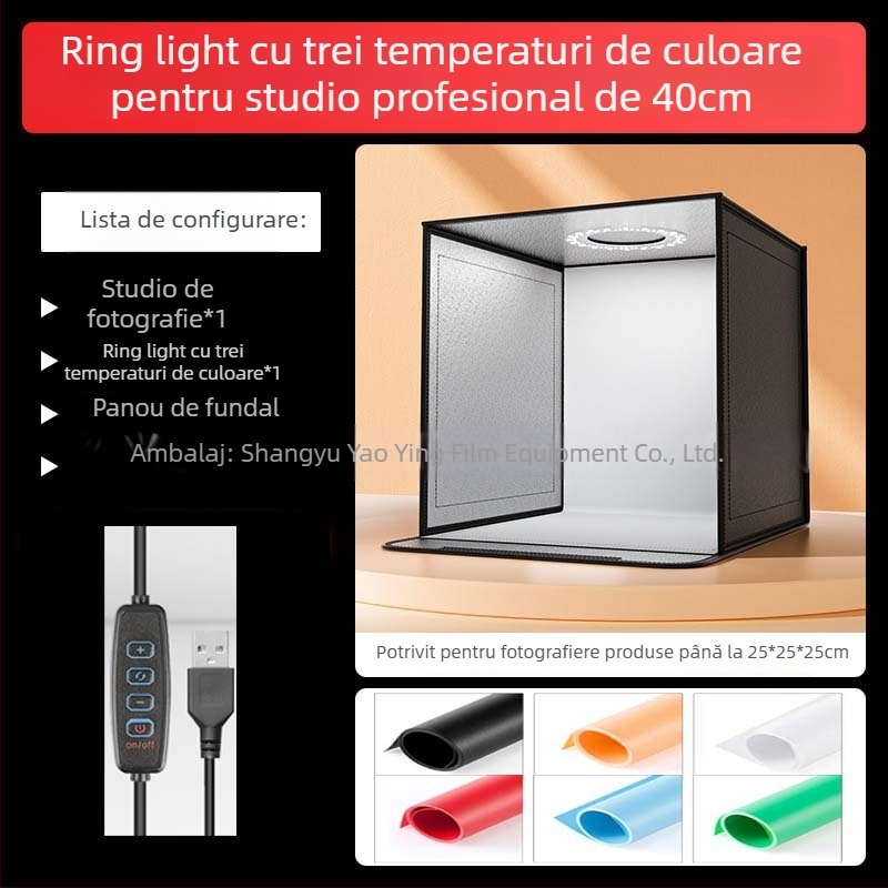 LT40 studio foto compact cu pânză Oxford, 2 kg, montaj într-un singur pas
