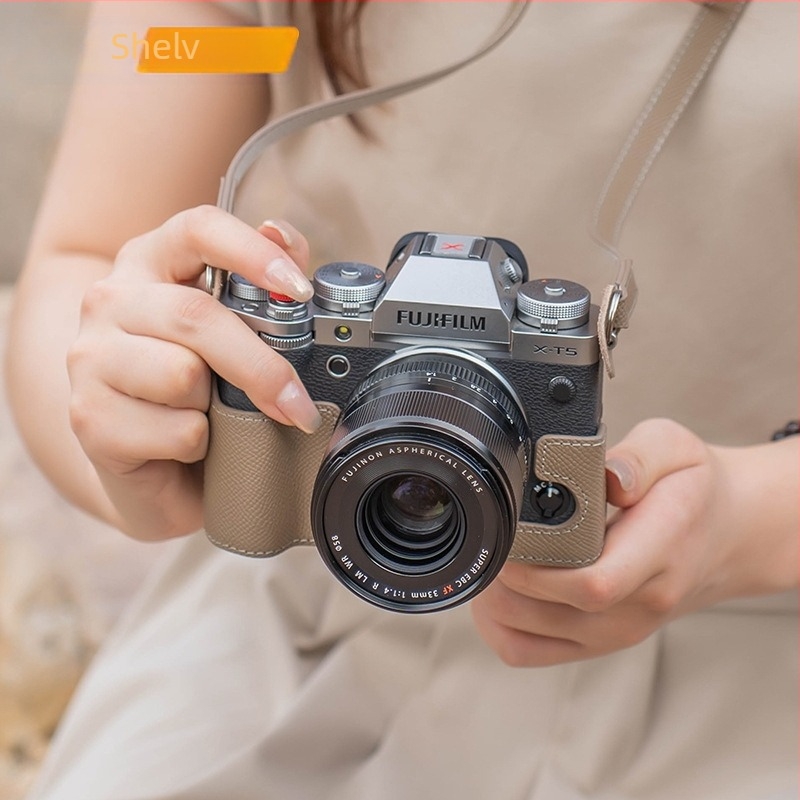 Fuji XT5 Carcasă protecție din piele pentru geanta de cameră - Piele naturală, Impermeabilă, Rezistentă la uzură, Stil geantă