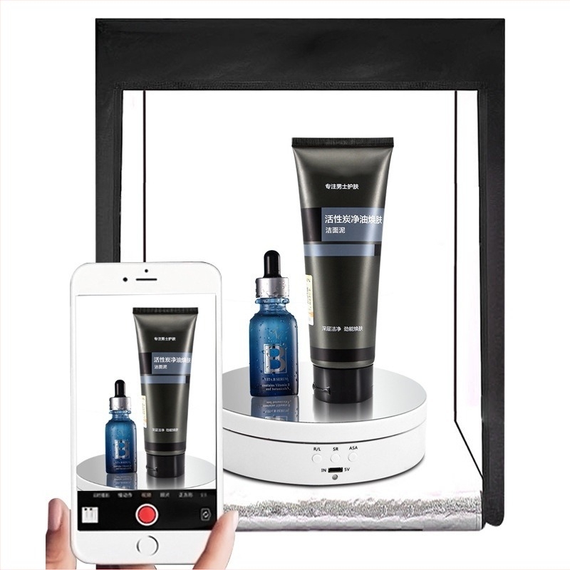 Platformă rotativă electrică pentru prezentare, suport circular, reglaj în trei viteze a rotației, unghi reglabil, reîncărcabil