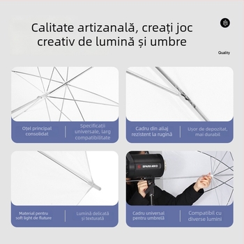 Umbrelă fotografică reflexivă pentru iluminare, design parabolic, marca Miaotu, model Reflective umbrella, sarcină maximă 2–5 kg, greutate 0,5 kg