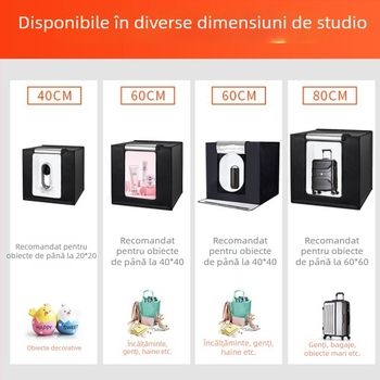 Cutie LED pentru studio – plieră, ușoară, pentru fotografie personală; construcție din folie de aluminiu și pânză Oxford; greutăți 2,5/4/5,8 kg