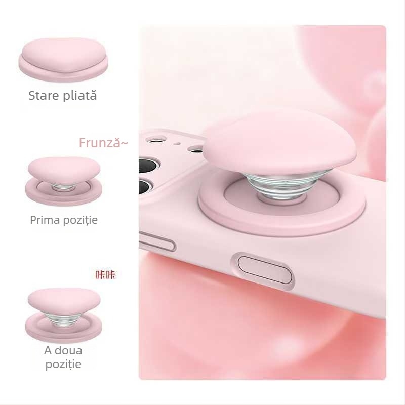 Suport pentru telefon, inimă, din silicon lichid complet, FG-85536; compatibil Apple; prindere magnetică pentru toate telefoanele; personalizare disponibilă