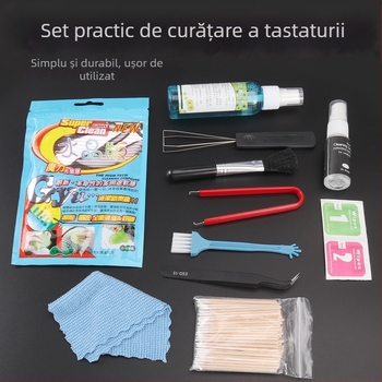 Set de curățare pentru tastatură mecanică cu extractor de taste și extractor de axă (unelte de curățare pentru întreținerea tastaturii)