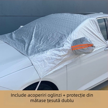 Scut zăpadă pentru parbrizul frontal al mașinii – Angry Horse, bandă argintie, montaj cu adeziv, potrivire universală, 1 kg