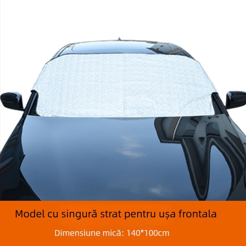 Scut zăpadă pentru parbrizul frontal al mașinii – Angry Horse, bandă argintie, montaj cu adeziv, potrivire universală, 1 kg