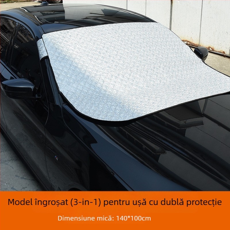 Scut zăpadă pentru parbrizul frontal al mașinii – Angry Horse, bandă argintie, montaj cu adeziv, potrivire universală, 1 kg