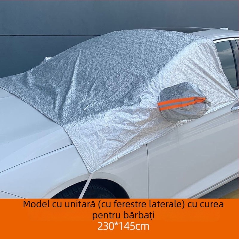 Scut zăpadă pentru parbrizul frontal al mașinii – Angry Horse, bandă argintie, montaj cu adeziv, potrivire universală, 1 kg