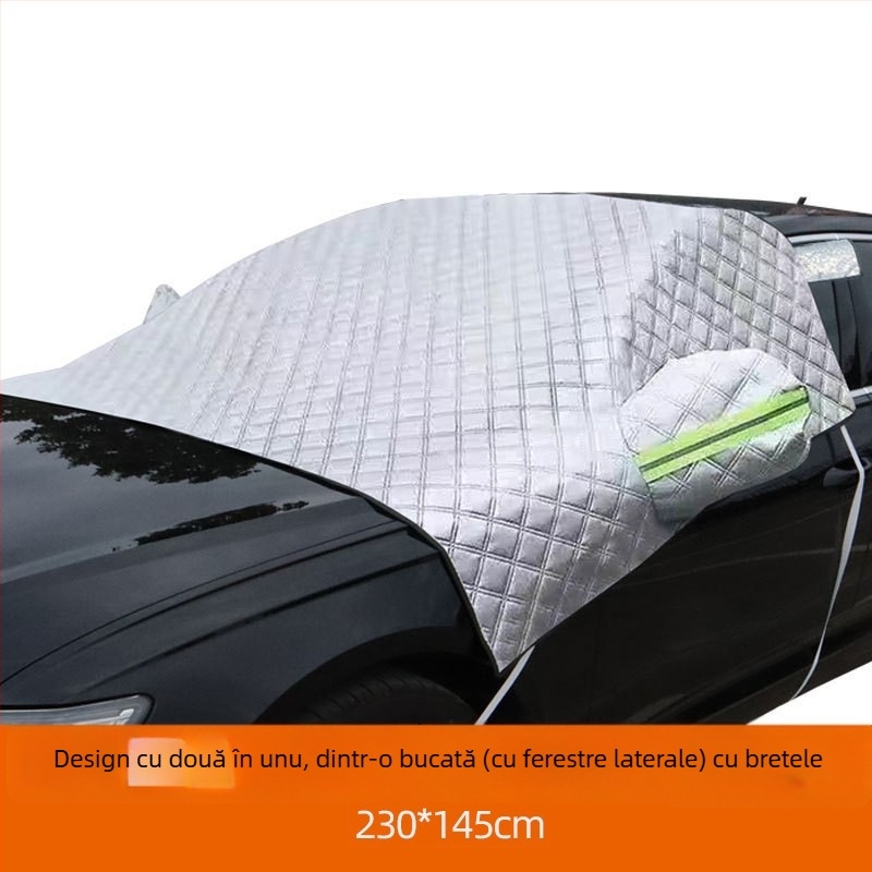 Scut zăpadă pentru parbrizul frontal al mașinii – Angry Horse, bandă argintie, montaj cu adeziv, potrivire universală, 1 kg