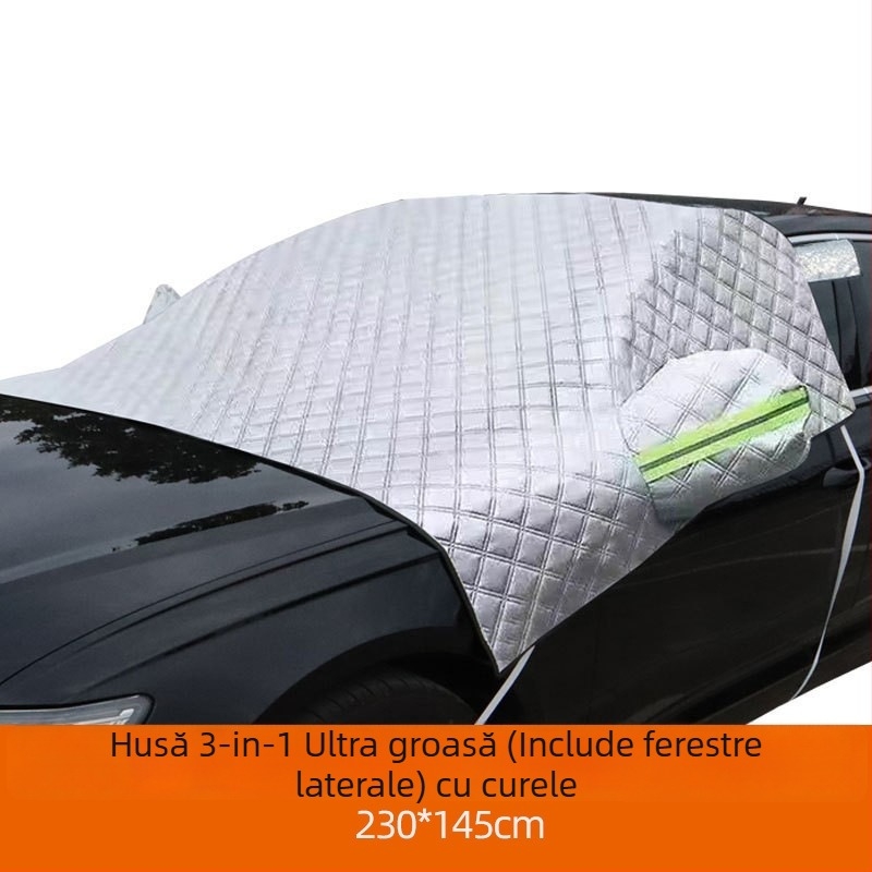 Scut zăpadă pentru parbrizul frontal al mașinii – Angry Horse, bandă argintie, montaj cu adeziv, potrivire universală, 1 kg