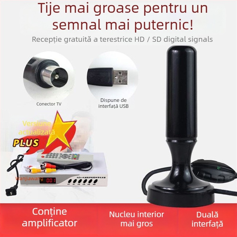 Receptor TV de interior – set-top box cu cip Wanjiawang, model 2023; imprimare logo: posibilă