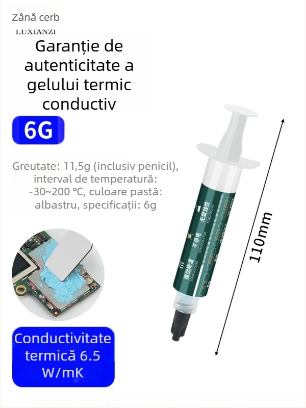 Deer Fairy Gel de silicon pentru răcire CPU, conductivitate 10W/mK, rezistent la temperaturi înalte, pentru CPU, plăci de bază și VRAM