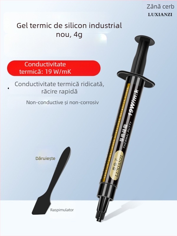 Deer Fairy Gel de silicon pentru răcire CPU, conductivitate 10W/mK, rezistent la temperaturi înalte, pentru CPU, plăci de bază și VRAM