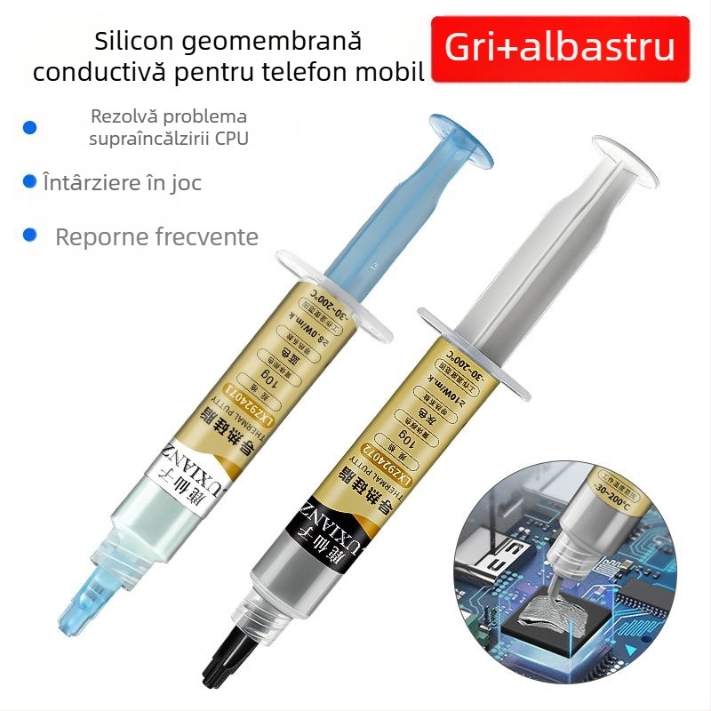 Deer Fairy Gel de silicon pentru răcire CPU, conductivitate 10W/mK, rezistent la temperaturi înalte, pentru CPU, plăci de bază și VRAM