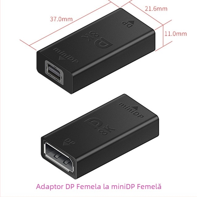 Adaptor ESYNC DP către Mini DisplayPort, suportă 8K@60Hz, ieșire 1×2, carcasă din aliaj de aluminiu