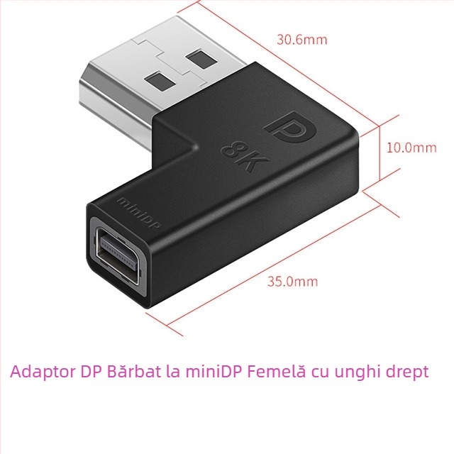 Adaptor ESYNC DP către Mini DisplayPort, suportă 8K@60Hz, ieșire 1×2, carcasă din aliaj de aluminiu