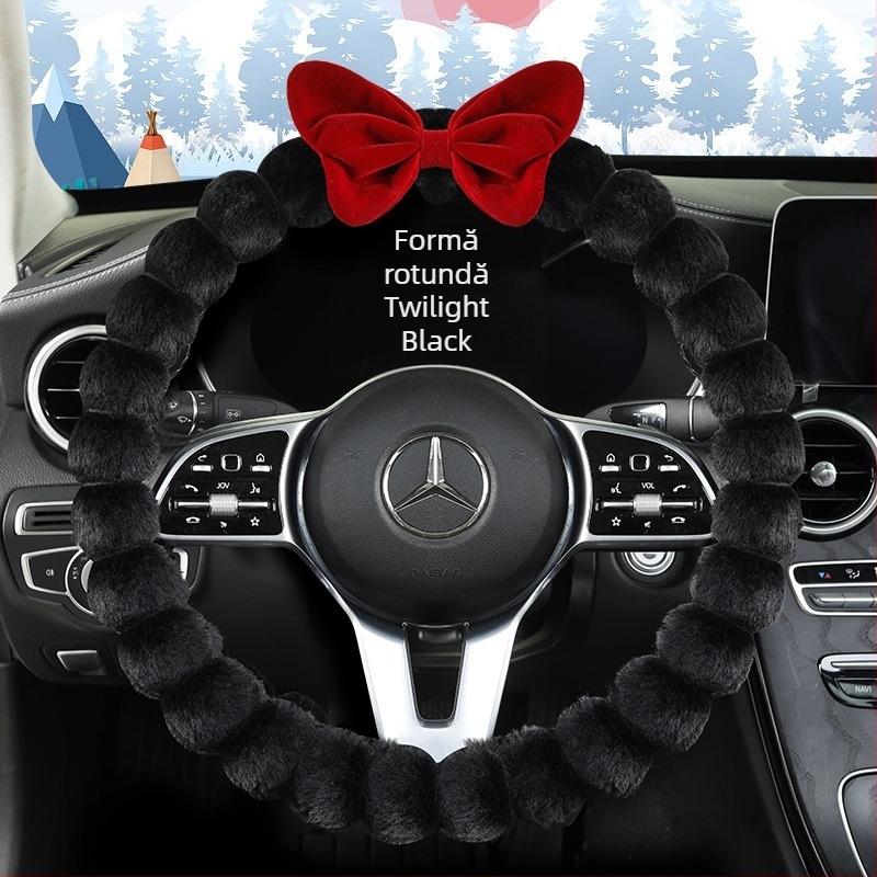Ichabo husă de volan din pluș artificial – stil drăguț, sezon: iarnă, potrivire universală