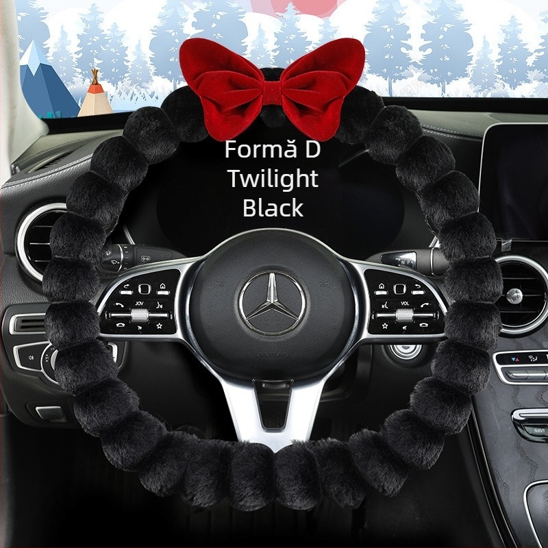 Ichabo husă de volan din pluș artificial – stil drăguț, sezon: iarnă, potrivire universală