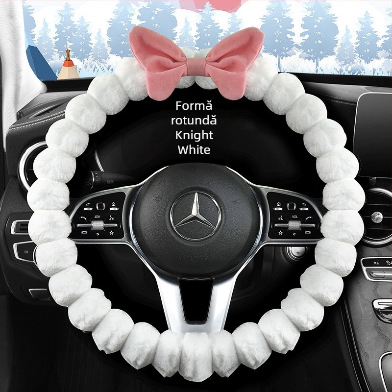 Ichabo husă de volan din pluș artificial – stil drăguț, sezon: iarnă, potrivire universală