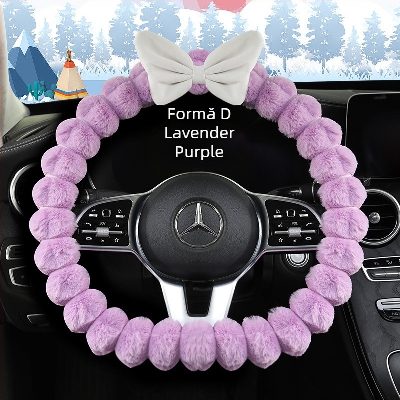 Ichabo husă de volan din pluș artificial – stil drăguț, sezon: iarnă, potrivire universală