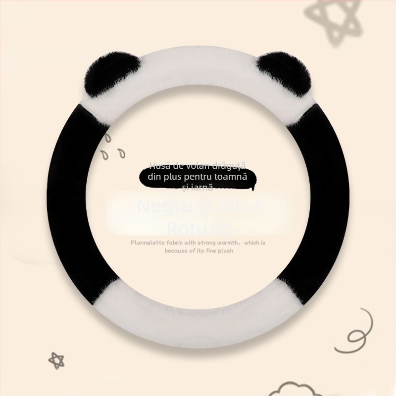 Husă de volan - stil minimalist, pluș artificial, utilizare de iarnă, potrivire universală cu majoritatea mașinilor