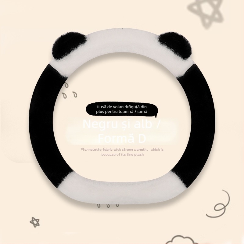 Husă de volan - stil minimalist, pluș artificial, utilizare de iarnă, potrivire universală cu majoritatea mașinilor