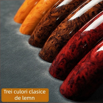 Cap volan cu model din lemn de piersic, pentru toate anotimpurile, antiderapant, ultra-subțire, material PVC