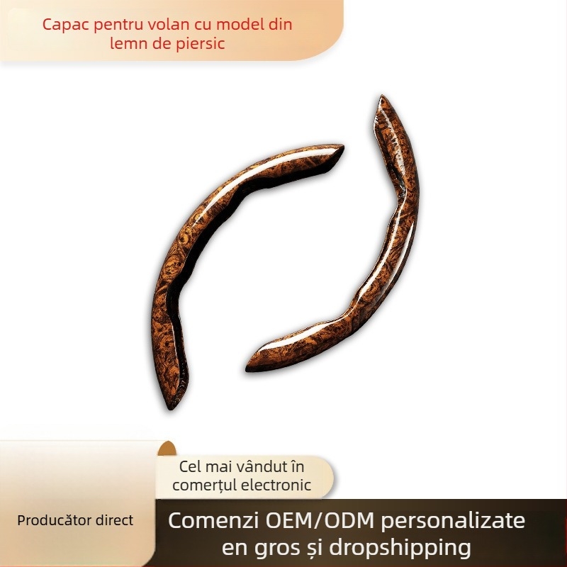 Cap volan cu model din lemn de piersic, pentru toate anotimpurile, antiderapant, ultra-subțire, material PVC