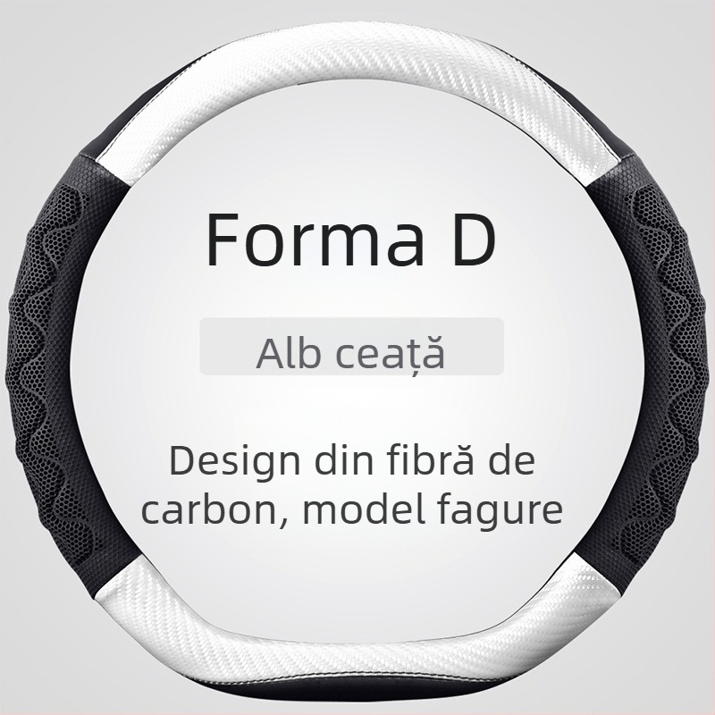 Husă pentru volan din piele, model diamant, antiderapant, respirabil, montaj universal, marca Aolong