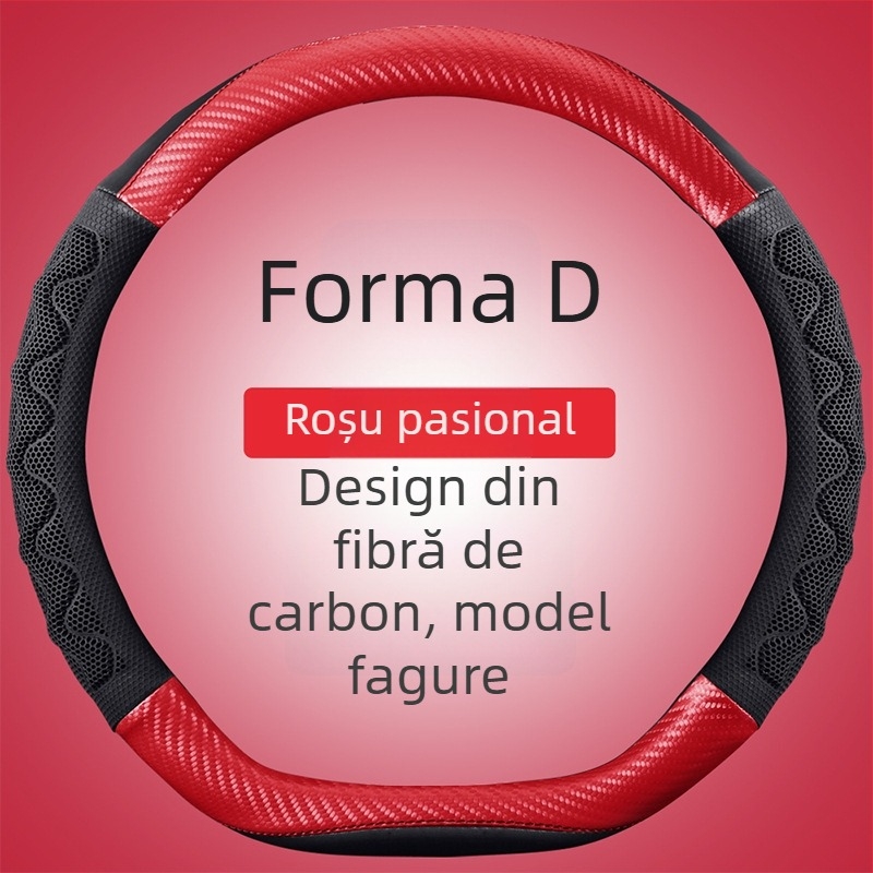 Husă pentru volan din piele, model diamant, antiderapant, respirabil, montaj universal, marca Aolong