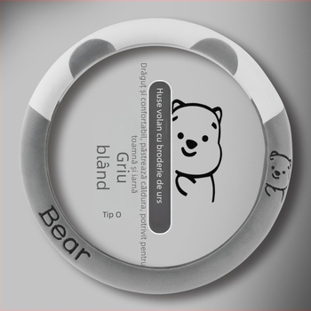 Husă volan auto — pluș artificial de iarnă, universală, acoperire completă a volanului