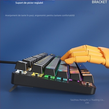 BOW Tastatură Mecanică cu Tea Switch, Hot-Swap, 87 Taste, USB Cablată, pentru Desktop și Notebook