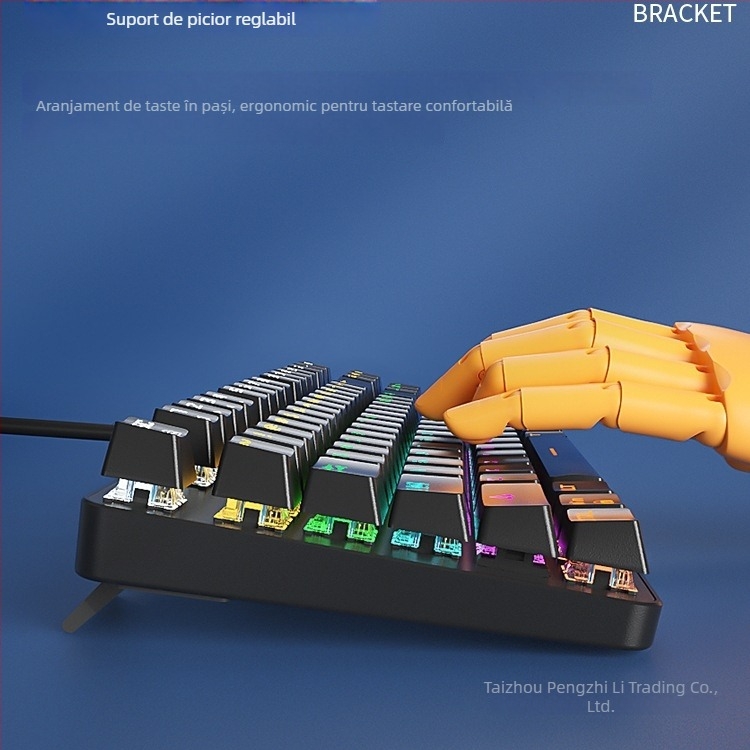 BOW Tastatură Mecanică cu Tea Switch, Hot-Swap, 87 Taste, USB Cablată, pentru Desktop și Notebook