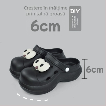 Qi Dashun Sandale Crocs din spumă EVA pentru femei, cu toc respirabil, pentru plajă și grădină, talpă 3,5 cm+