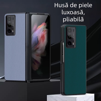 Carcasă de protecție pentru Honor MagicV2, acoperire completă, finisaj mat, material: piele simplă, anti-cădere, compatibilă cu ecranul pliabil, posibilitatea de personalizare