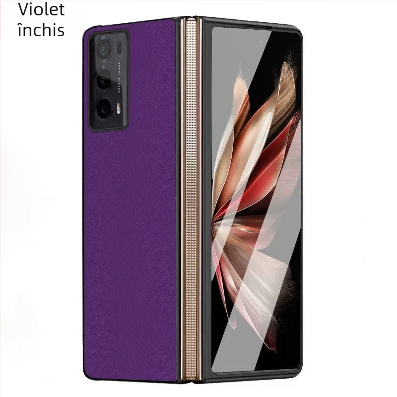 Carcasă de protecție pentru Honor MagicV2, acoperire completă, finisaj mat, material: piele simplă, anti-cădere, compatibilă cu ecranul pliabil, posibilitatea de personalizare