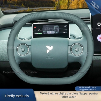 Acoperire volan Firefly din piele naturală, compatibilitate universală, brand Aicheying, personalizare disponibilă, montaj: acoperire dedicată vehiculului