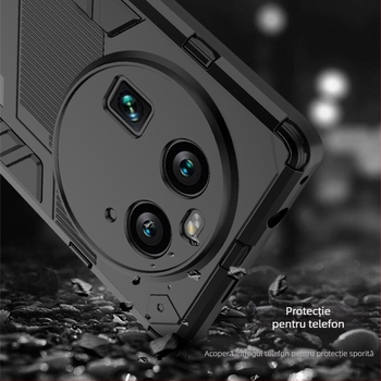 OPPO X6 Pro husă de telefon 2 în 1 anti-cădere cu suport — TPU+PC, turnare prin injecție
