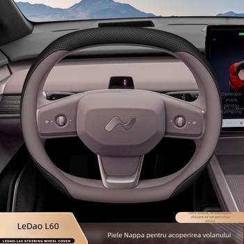 Husă de volan L60 de la Aicheying, stil sport, piele naturală, pentru toate anotimpurile, montaj dedicat pentru un vehicul