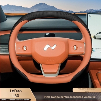 Husă de volan L60 de la Aicheying, stil sport, piele naturală, pentru toate anotimpurile, montaj dedicat pentru un vehicul
