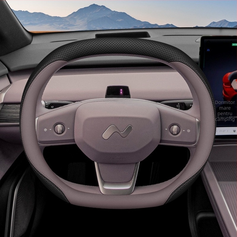 Husă de volan L60 de la Aicheying, stil sport, piele naturală, pentru toate anotimpurile, montaj dedicat pentru un vehicul