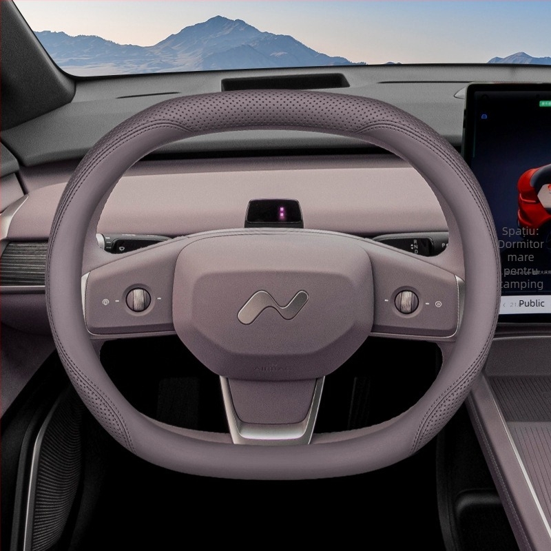 Husă de volan L60 de la Aicheying, stil sport, piele naturală, pentru toate anotimpurile, montaj dedicat pentru un vehicul