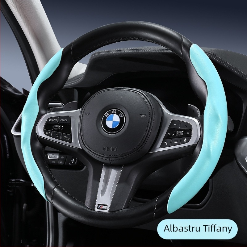 Capac volan auto – ultra-subțire, anti-derapare, piele artificială cu aspect de suede, rezistent la uzură, toate sezoanele, stil sport, potrivire universală