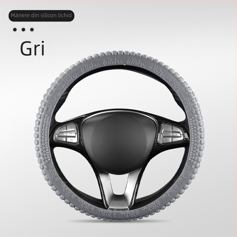 Capac volan auto – silicon, absorbant de transpirație, antiderapant, universal pentru toate anotimpurile, potrivire generală