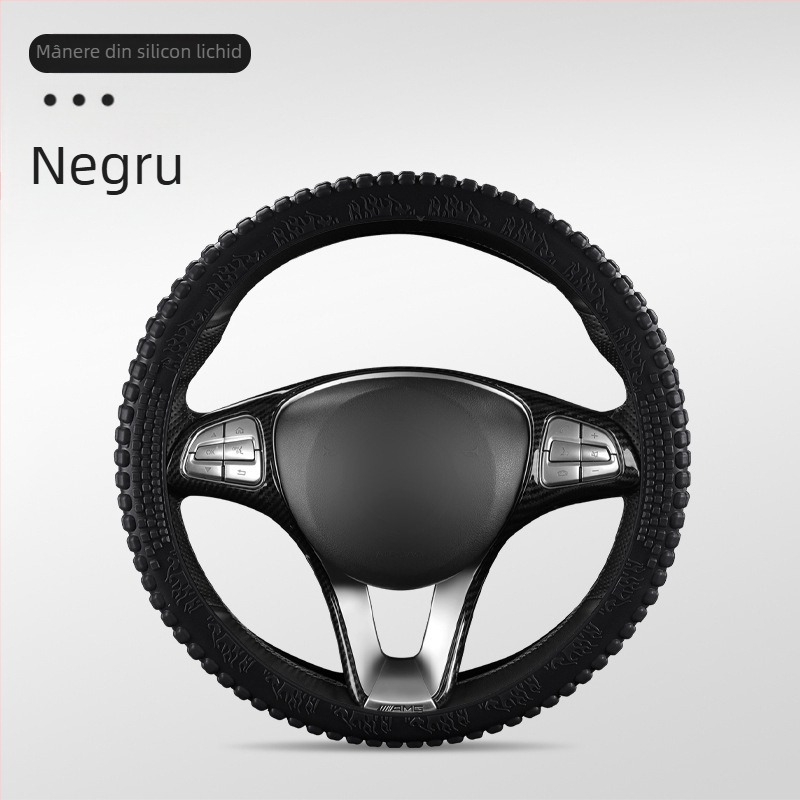 Capac volan auto – silicon, absorbant de transpirație, antiderapant, universal pentru toate anotimpurile, potrivire generală